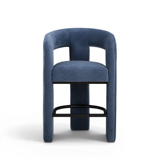 Malone Denim Blue Performance Fabric Counter Stool - Image 1
