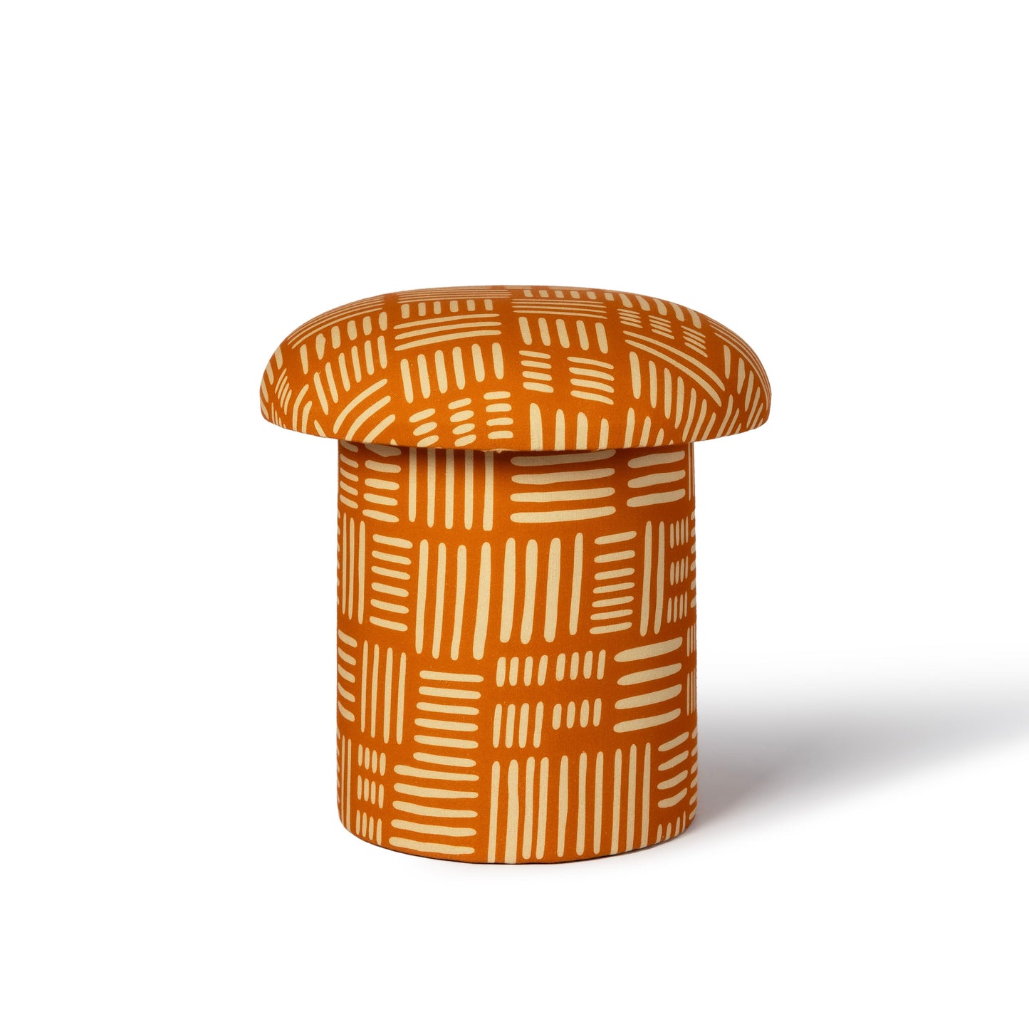 Lucy Rust Orange Tribal Print Mushroom Accent Stool - Image 2