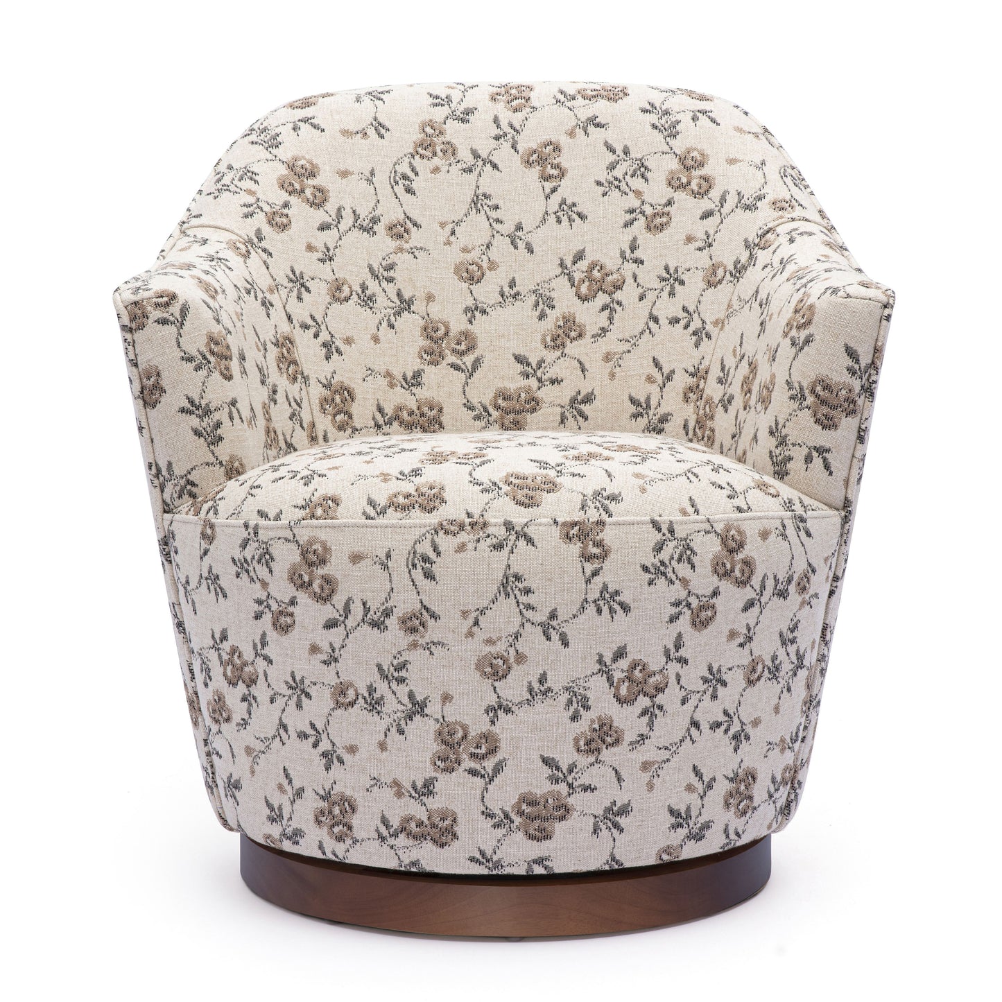 Skyla Swivel Accent Chair - Beige Floral - Image 2