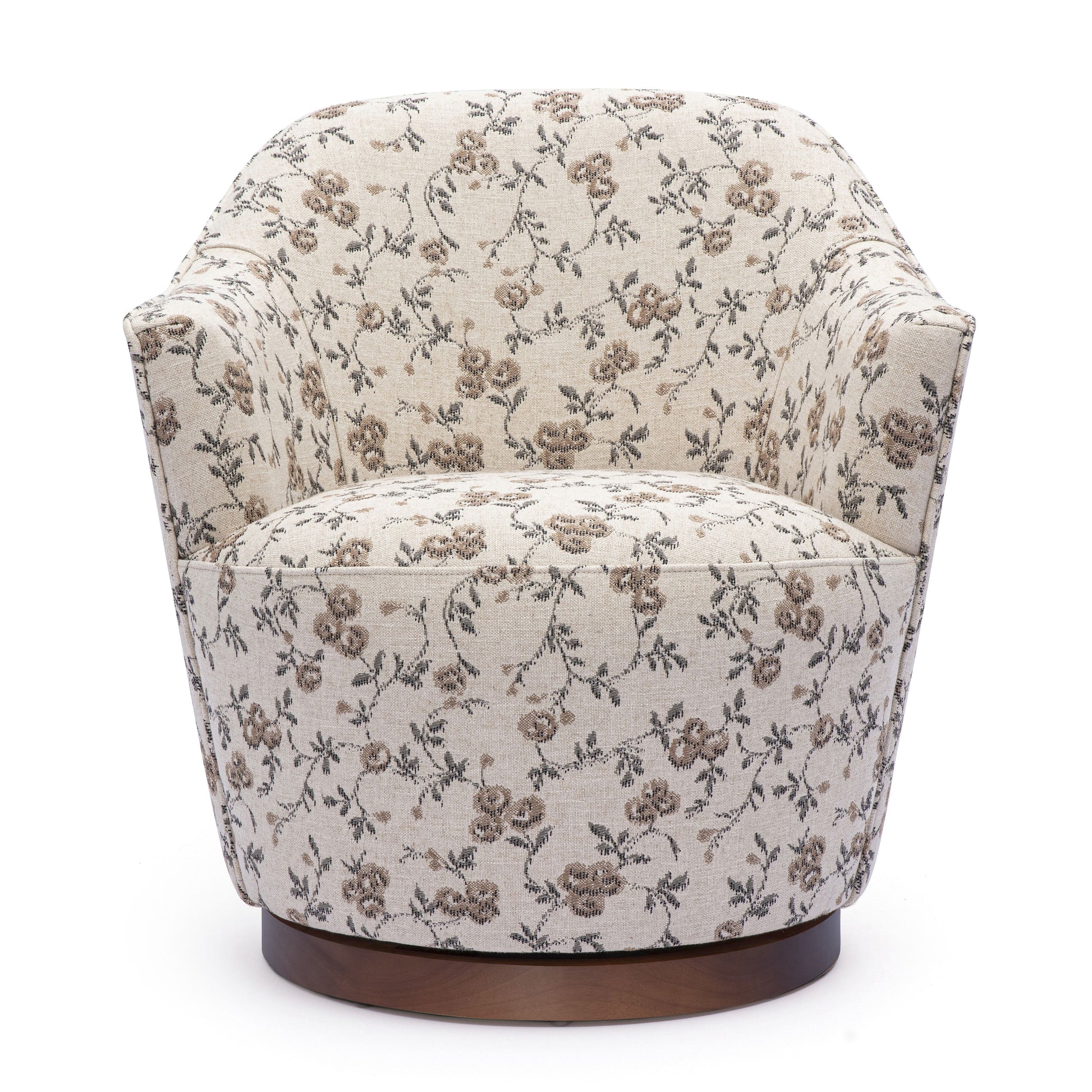Skyla Swivel Accent Chair - Beige Floral - Image 2