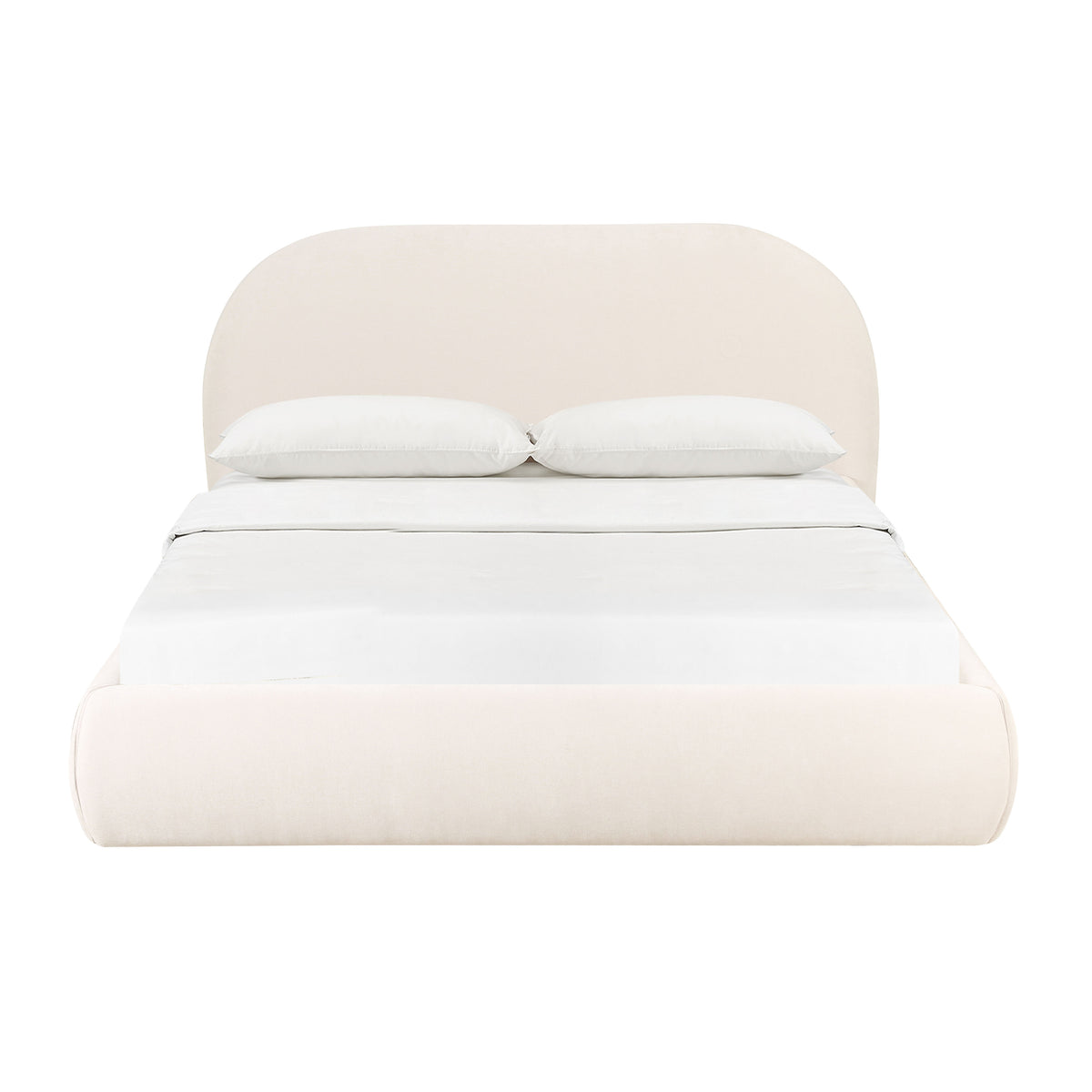 Bara Performance Velvet Bed - Cream / Queen - Image 3