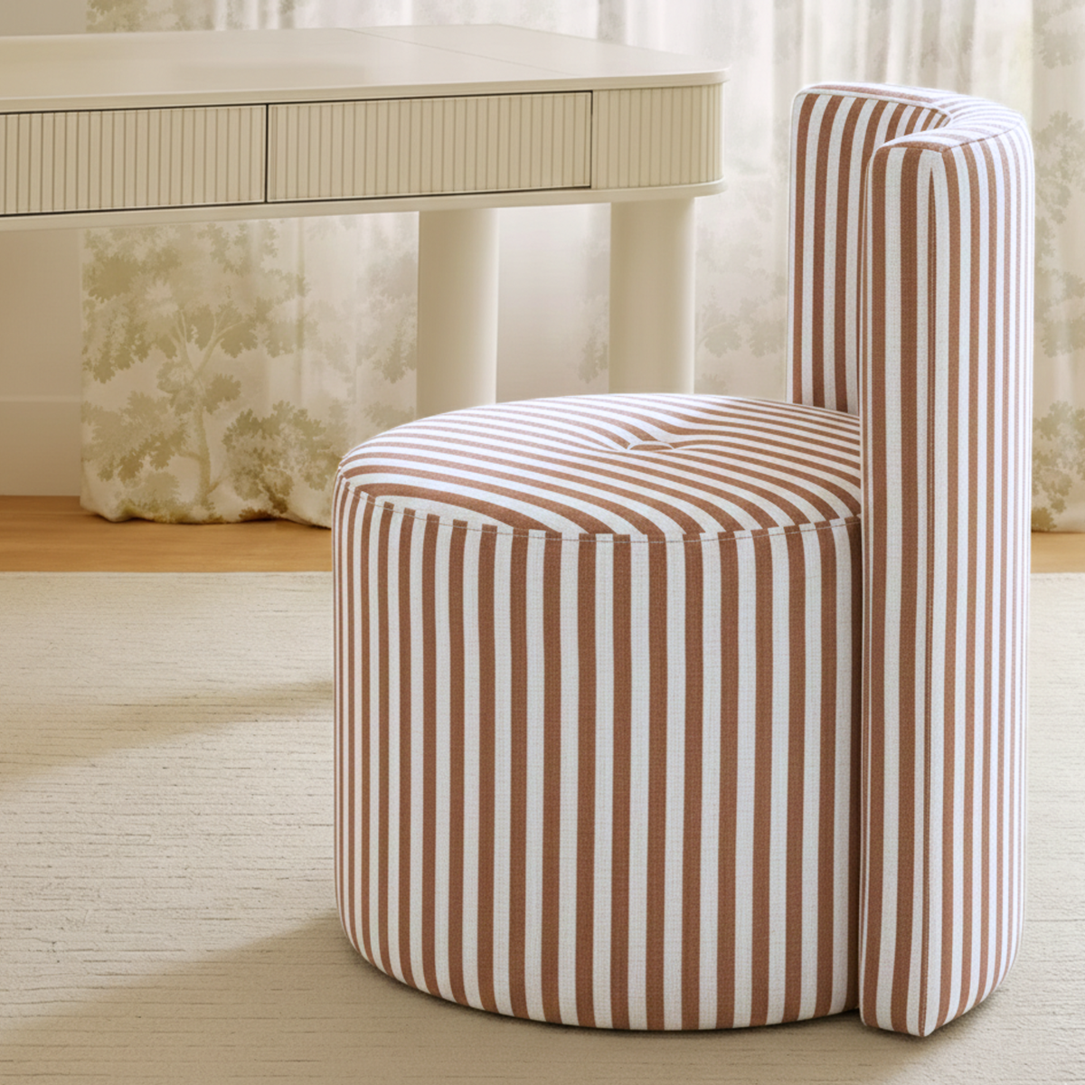 Alyssa Rolling Desk Chair - Brown - Image 2