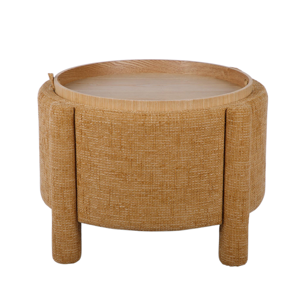 Bellamy Railroad Chenille Storage Stool With Reversible Tray Top - Curry - Image 2