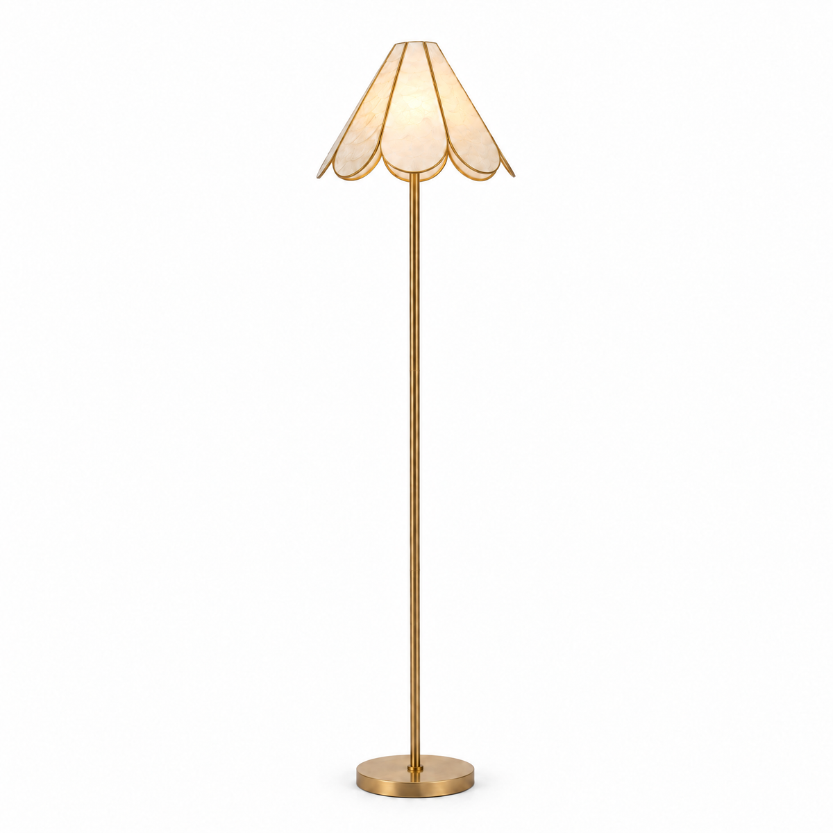 Marfa Capiz Shell Gold Floor Lamp - Image 2