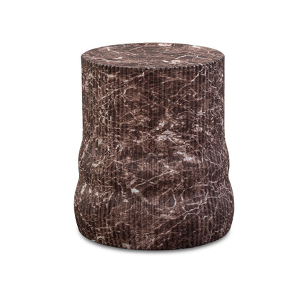 Cilla Red Faux Levanto Marble Indoor/Outdoor Concrete Side Table - Default Title - Image 2