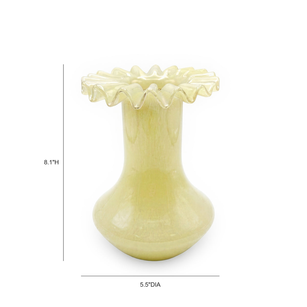 Ruff Yellow Tall Neck Glass Vase - Image 3