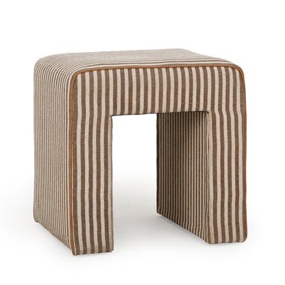 Byron Square Cotton Jute Ottoman - Brown - Image 1