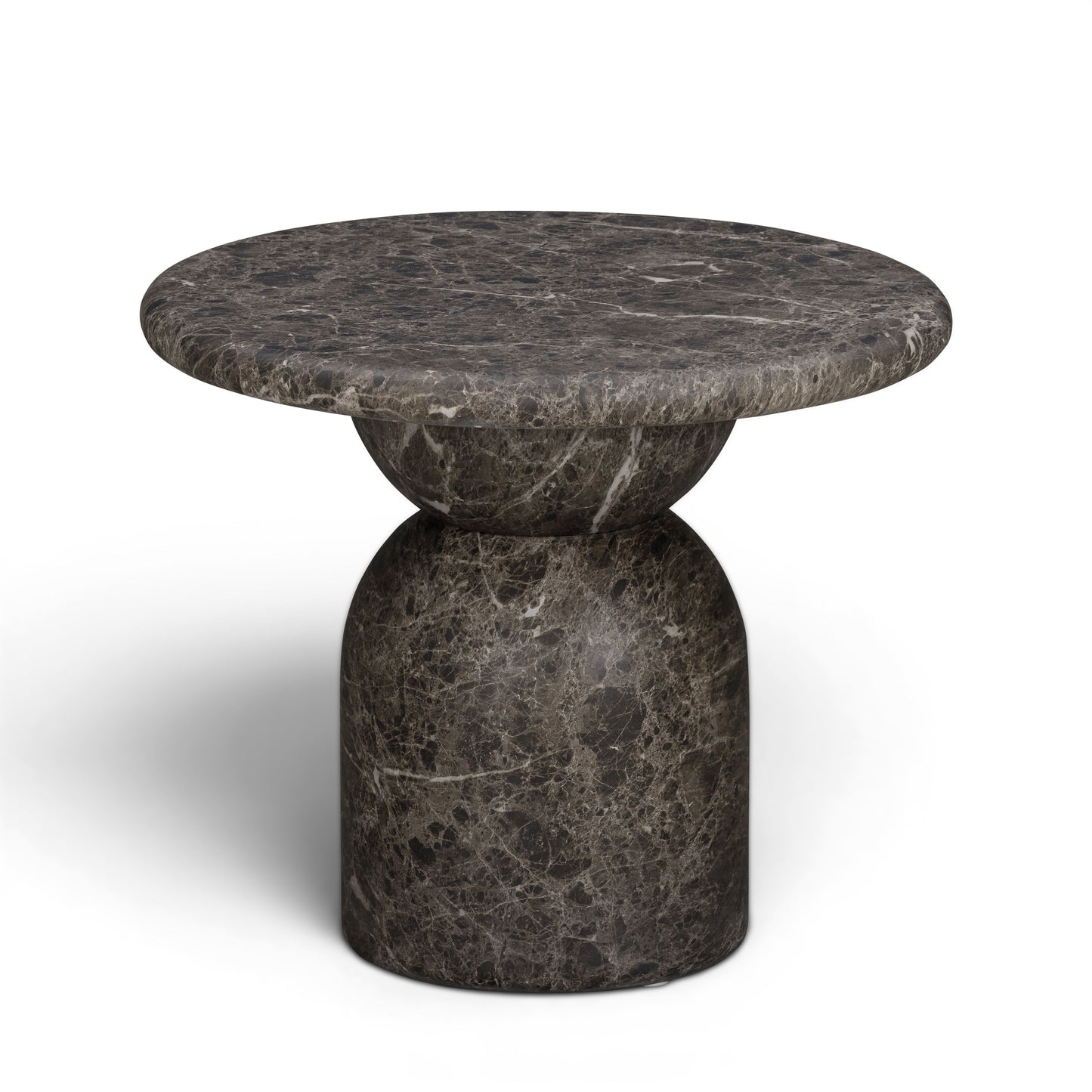 Cynthia Dark Emperador Faux Marble Indoor/Outdoor Side Table - Image 2