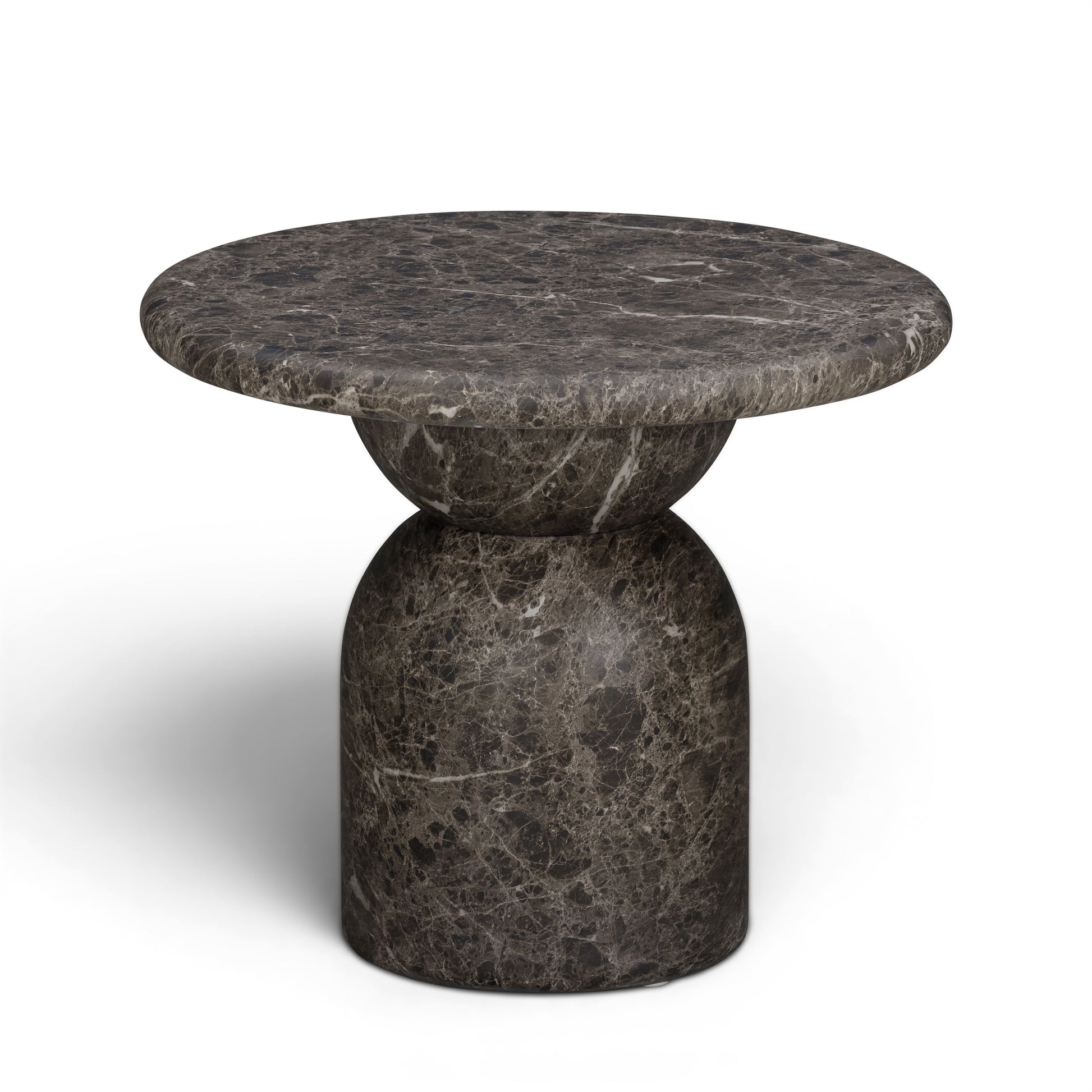 Cynthia Dark Emperador Faux Marble Indoor/Outdoor Side Table - Image 2
