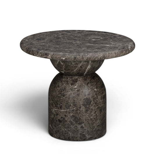 Cynthia Dark Emperador Faux Marble Indoor/Outdoor Side Table - Image 2