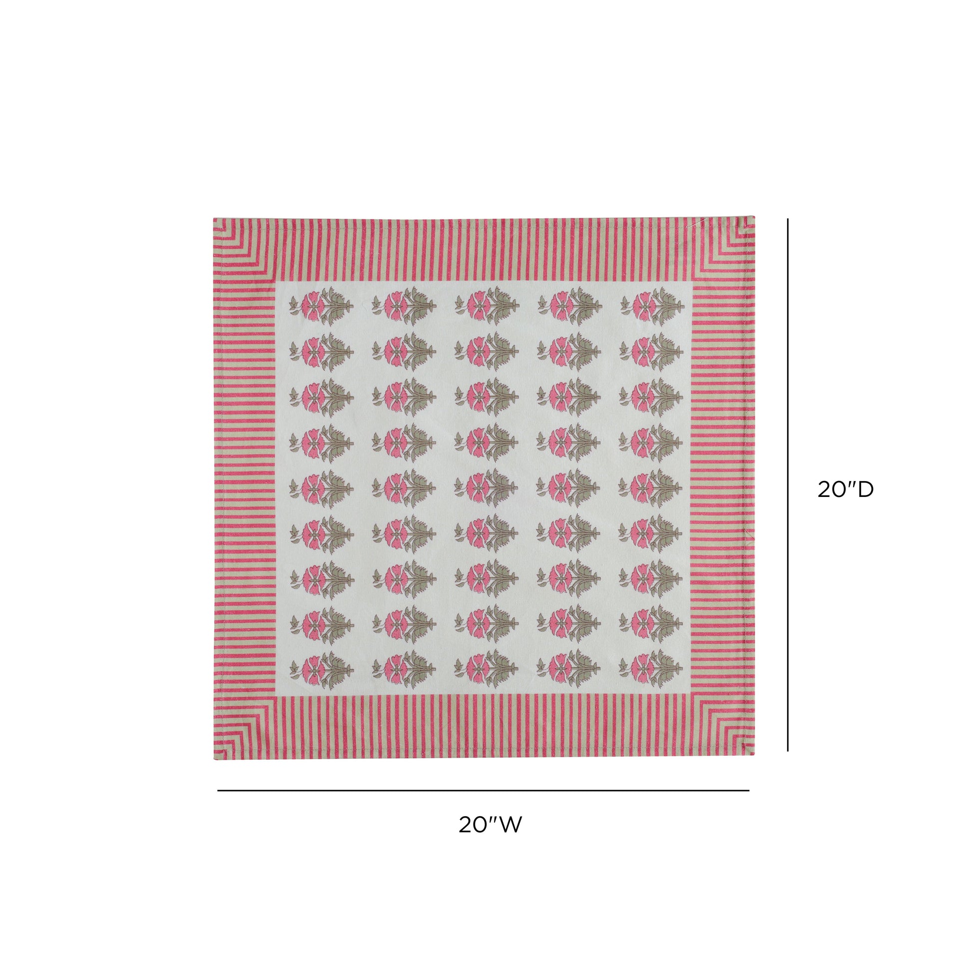 Crissy Cotton Canvas Printed Napkins - Set of 4 - Pink Vintage Floral - Image 6