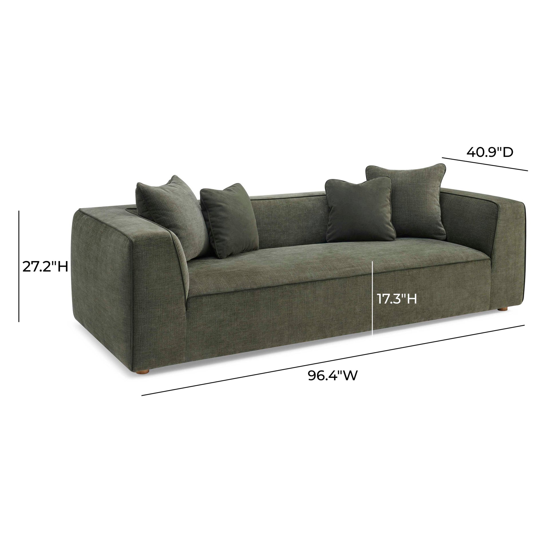 Tristine 96" Sofa - Olive Green - Image 6