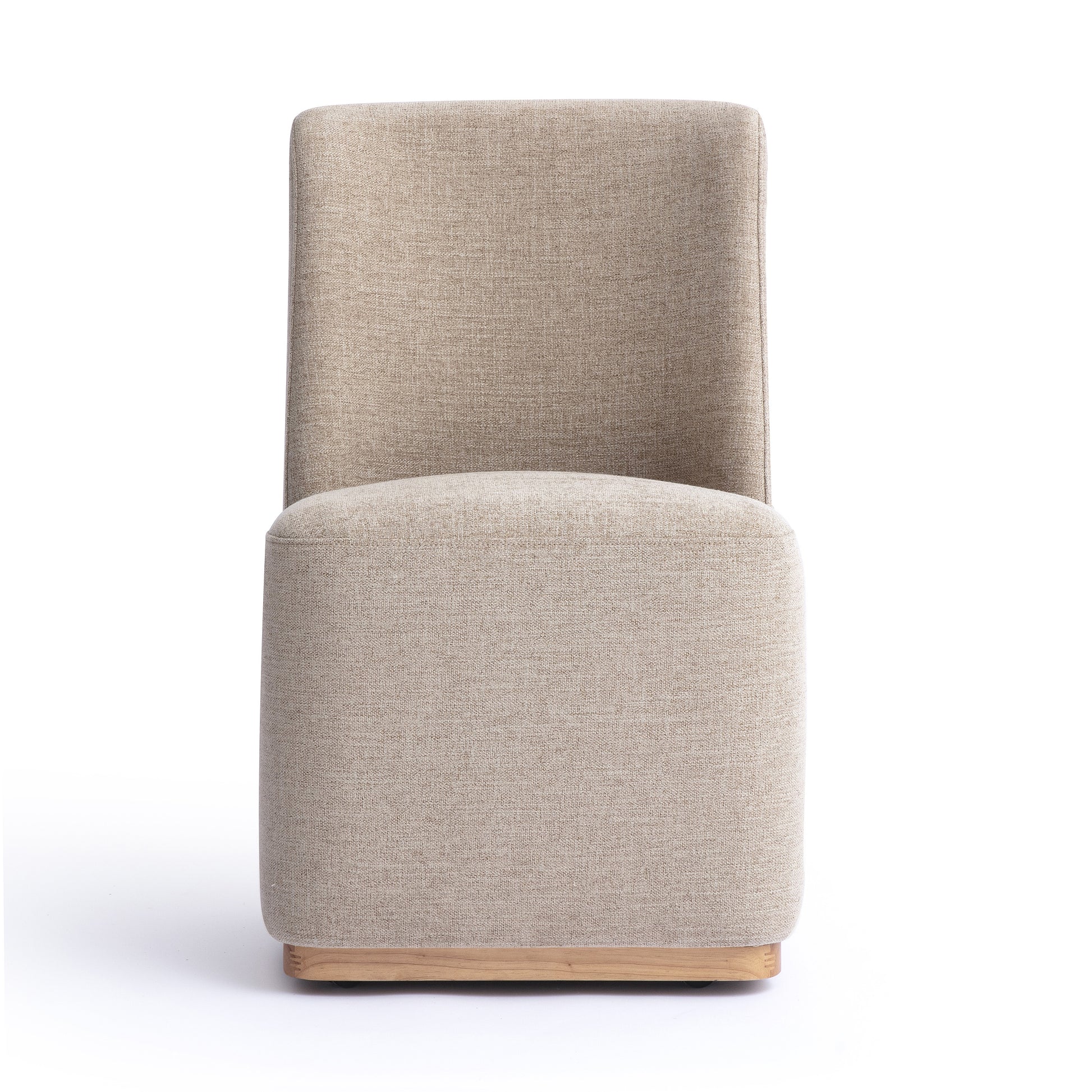 Melissa Performance Fabric Rolling Dining Chair - Tan - Image 1