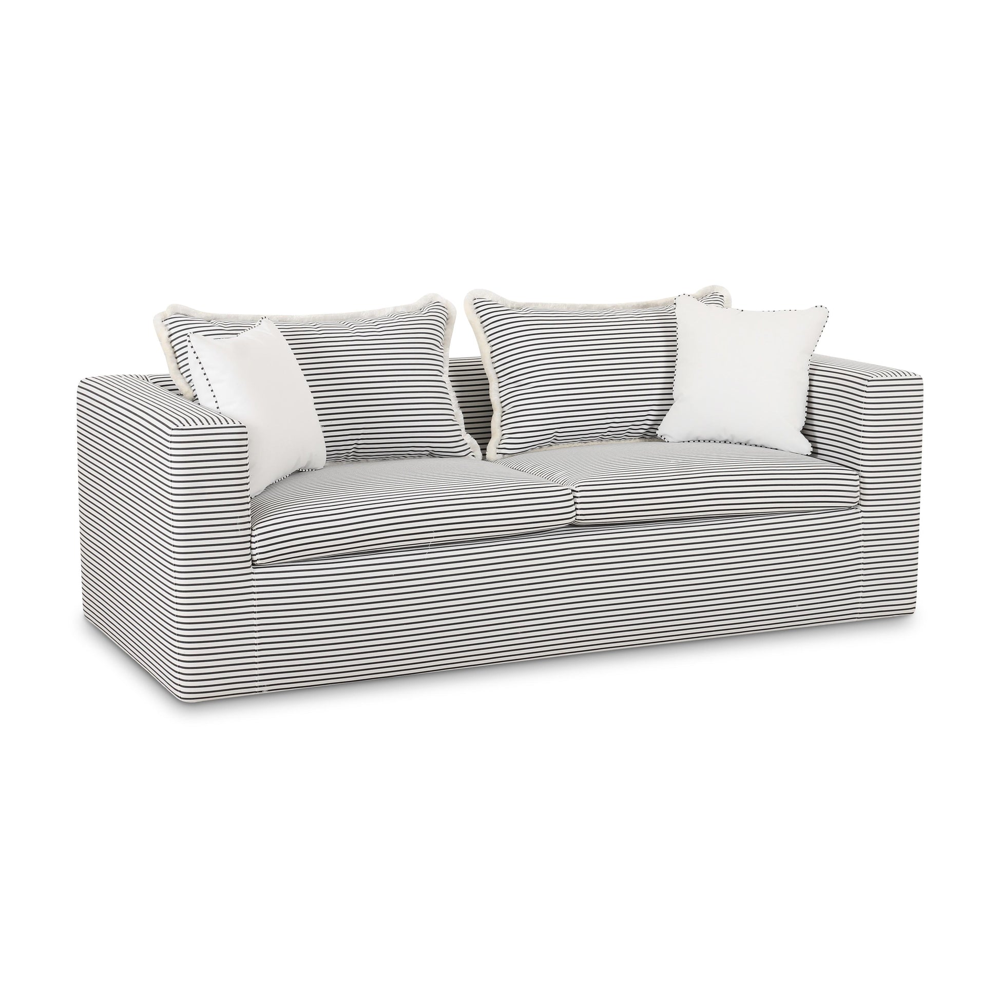Salty 85" Indoor/Outdoor Sofa - Black Stripes - Image 3