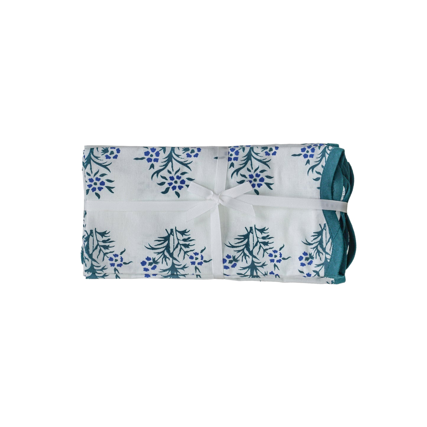 Crissy Cotton Canvas Printed Napkins - Set of 4 - Blue Cornflower - Image 1