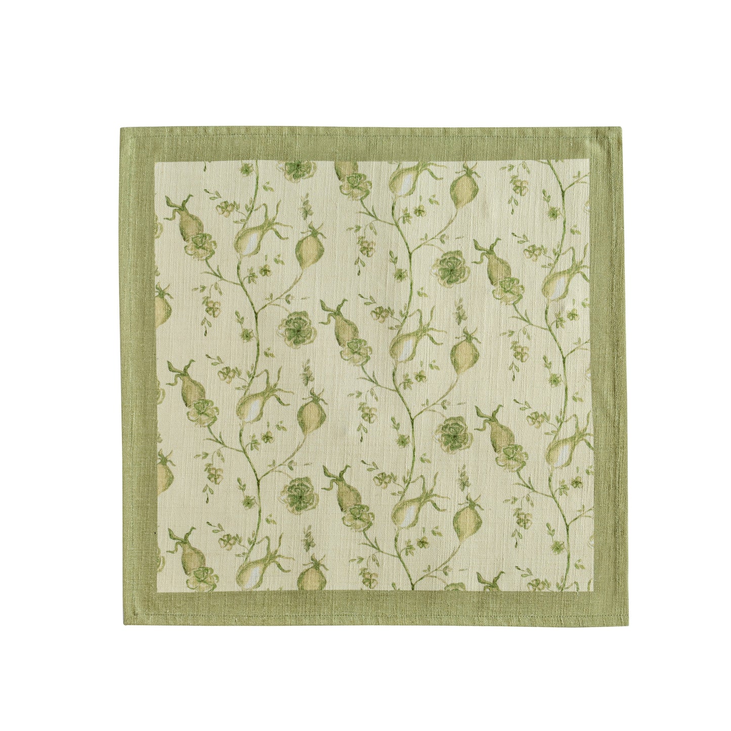 Dolce Natural Cotton Napkin - Set of 4 - Olive Green - Image 3