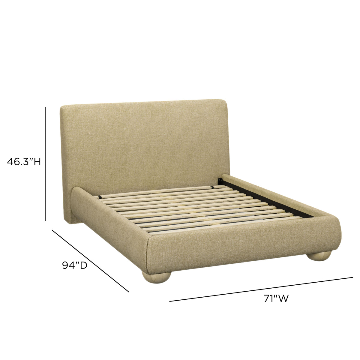 Rayne Textured Fabric Bed - Honey / Queen - Image 9