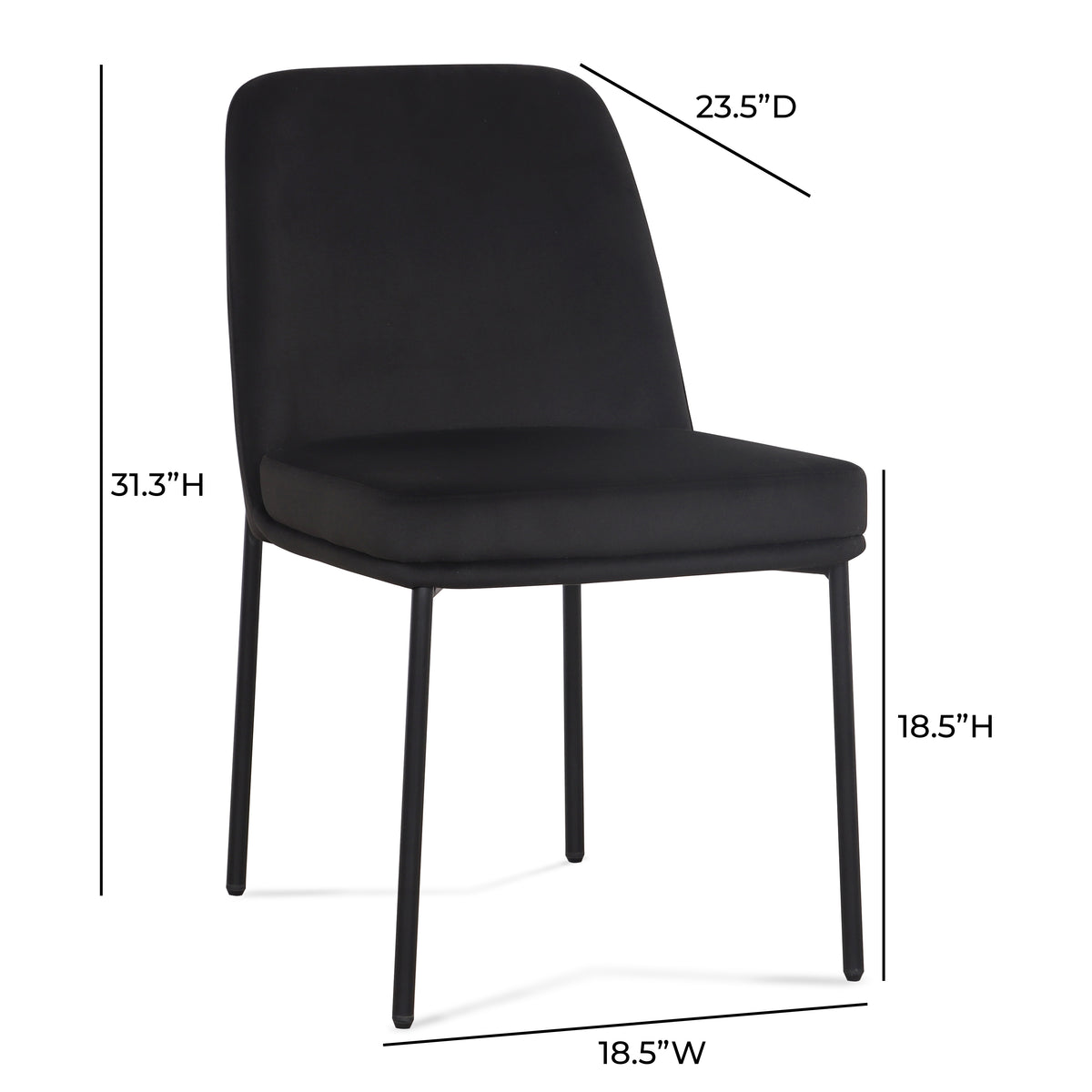 Sydney Dining Chair - Set of 2 - Black - Image 8
