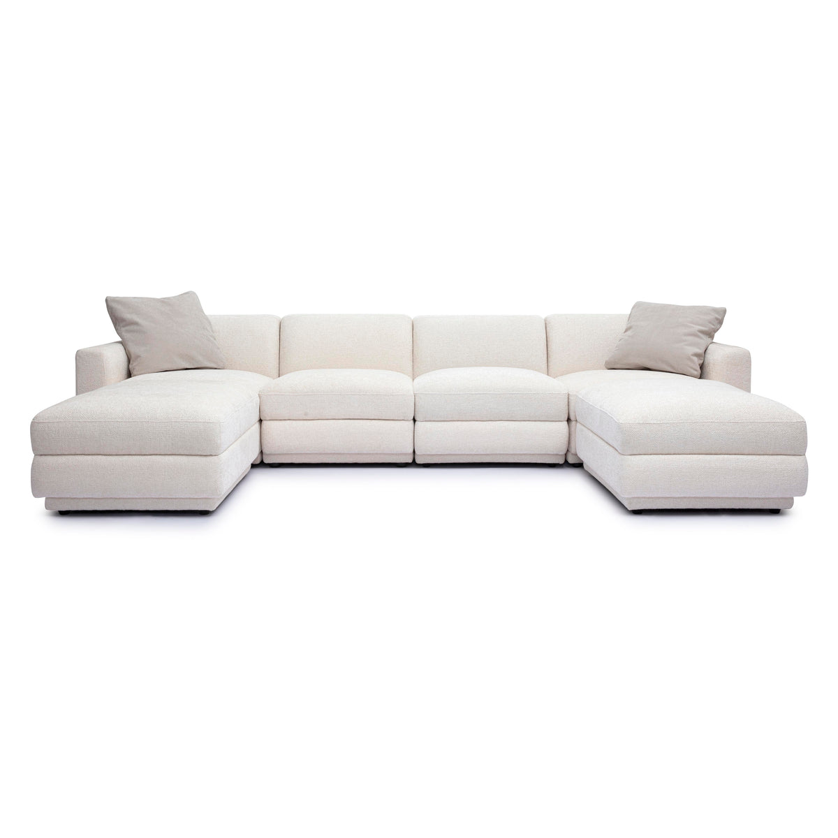 Perry 6-Piece Modular U-Sectional - Cream - Image 1