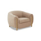 Lina Cafe Au Lait Performance Velvet Accent Chair - Image 2