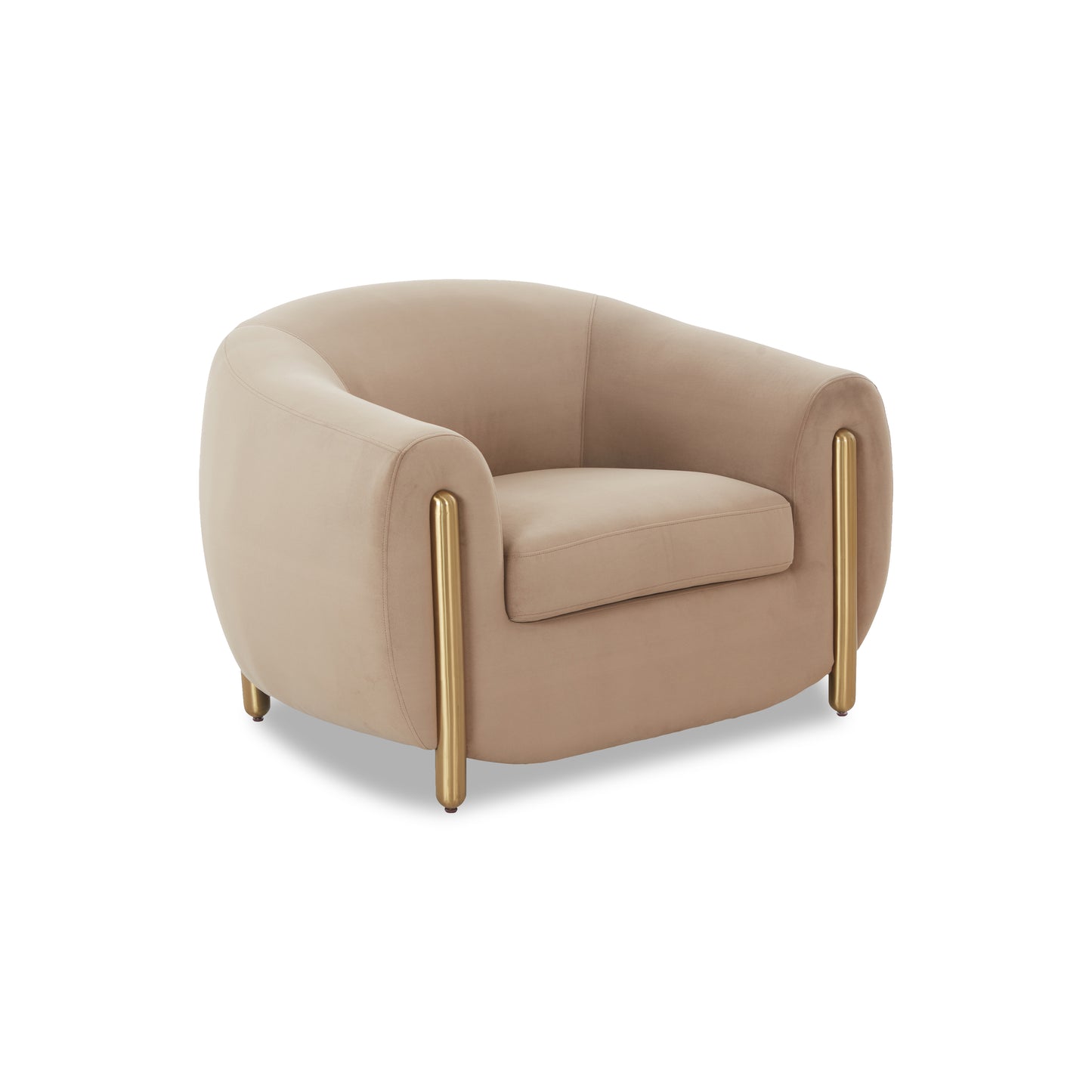 Lina Cafe Au Lait Performance Velvet Accent Chair - Image 2
