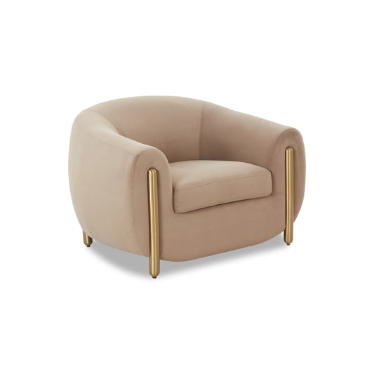 Lina Cafe Au Lait Performance Velvet Accent Chair - Image 2
