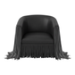 Shag Me Performance Vegan Leather Swivel Accent Chair - Black and White - Image 3