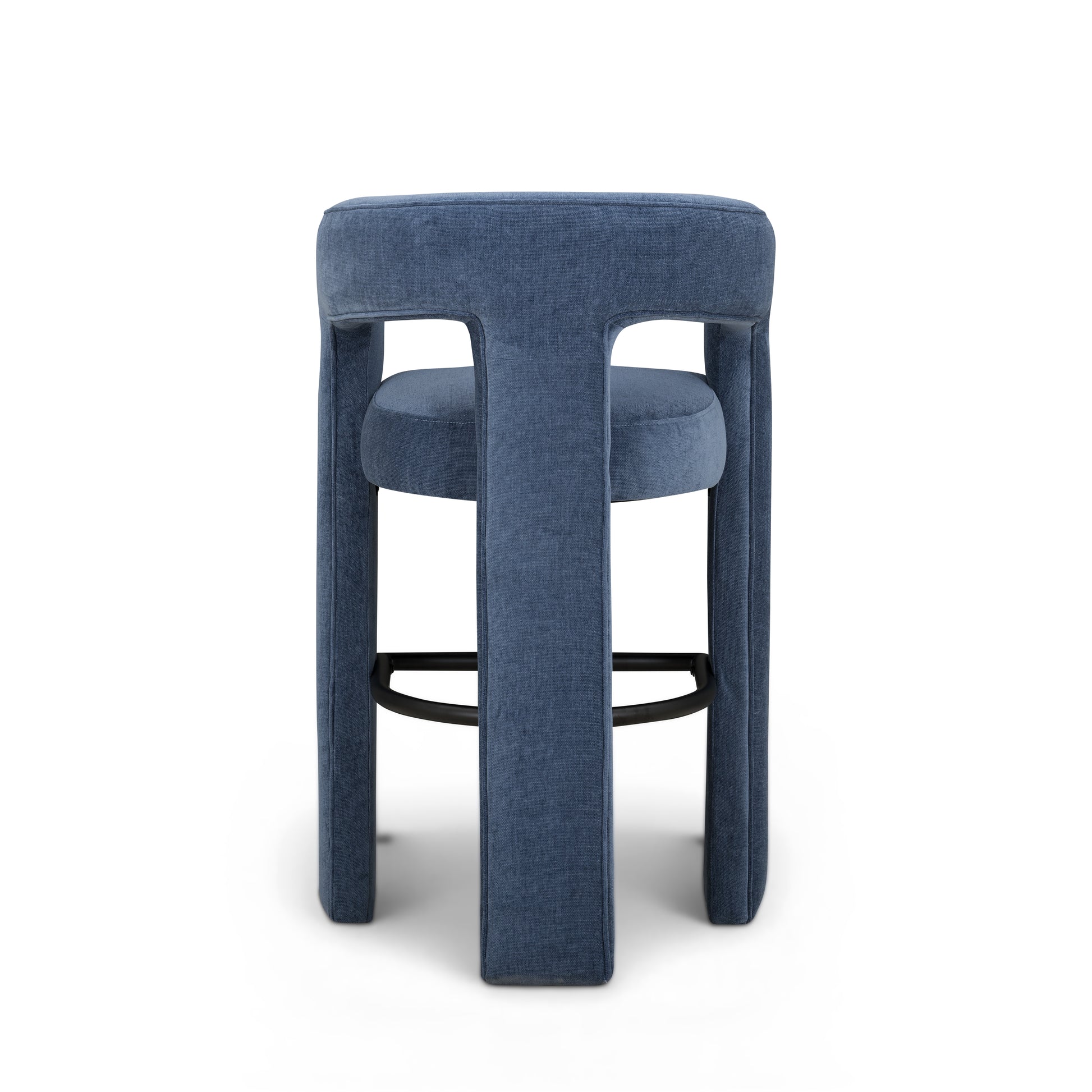 Malone Denim Blue Performance Fabric Bar Stool - Image 5