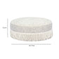Tassy Tasseled Round Ottoman - Neutral Floral - Image 6