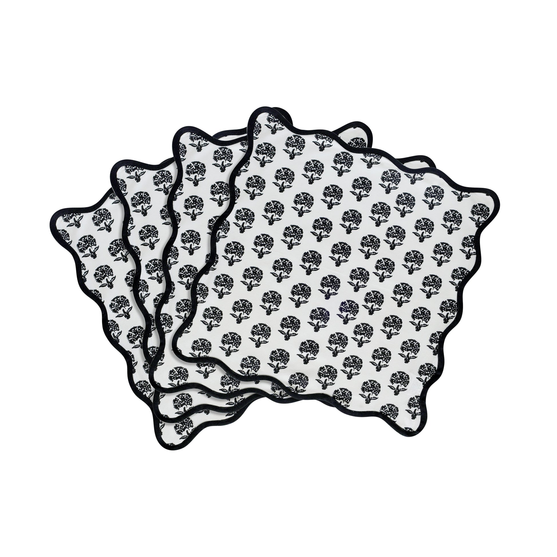 Crissy Cotton Canvas Printed Napkins - Set of 4 - Black Vintage Floral - Image 5