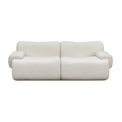 Zenith 80" Contract-Grade Upcycled Fabric Modular Loveseat - Cream - Image 1