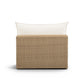 Cali Performance Fabric & Wicker Outdoor Armless Chair - Cream / Brown - Image 3