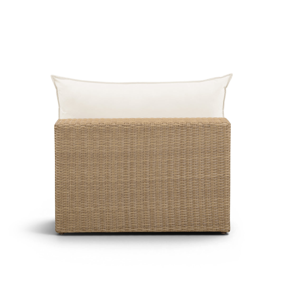 Cali Performance Fabric & Wicker Outdoor Armless Chair - Cream / Brown - Image 3