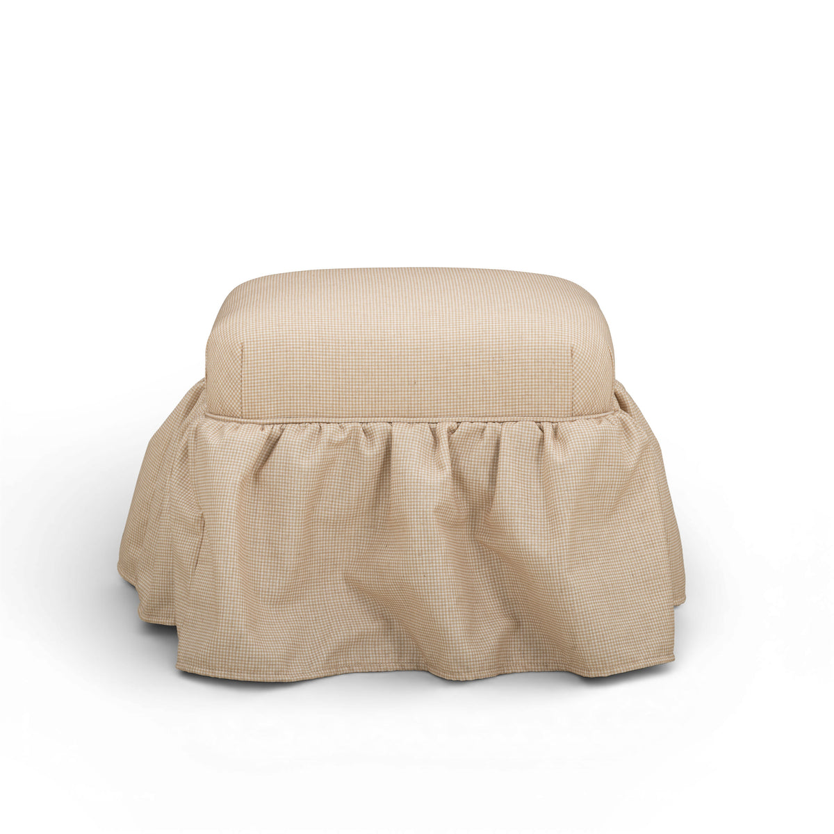 Gertrude Performance Linen Skirted Ottoman - Yellow - Image 3