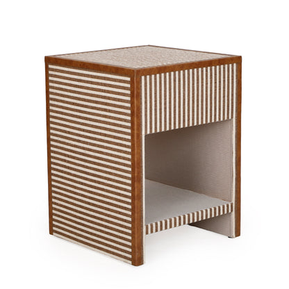 Kora 18" Cotton Jute 1-Drawer Contract-Grade Nightstand - Brown - Image 1