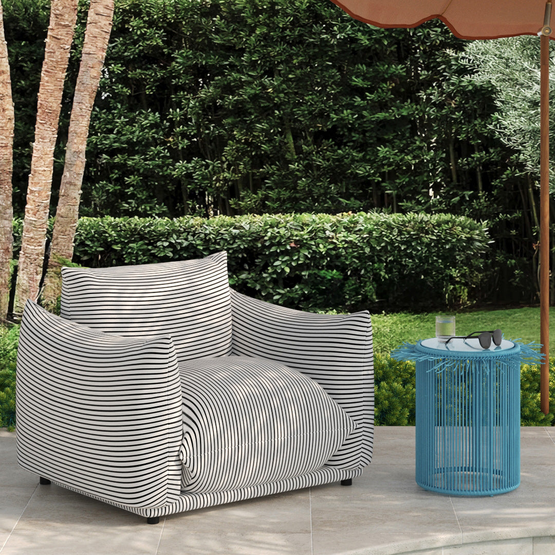 Saint Tropez Stuffed Indoor/Outdoor Armchair - Black - Image 2