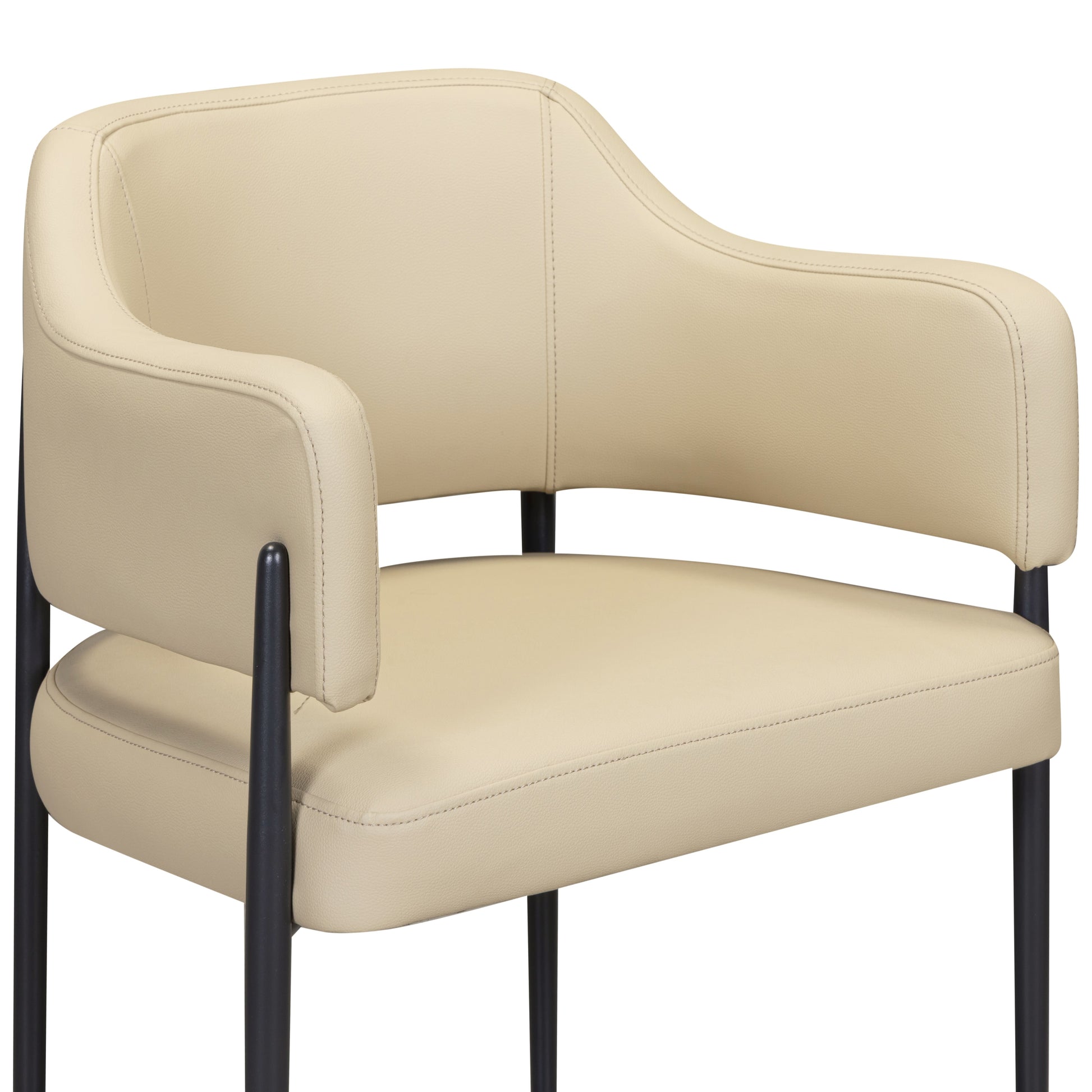 Sezanne Contract-Grade Vegan Leather Dining Chair - Taupe - Image 3