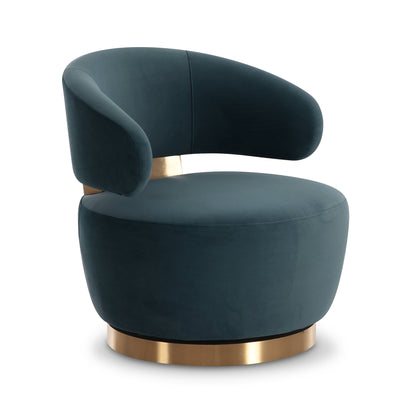 Austin Swivel Accent Chair - Dark Teal - Image 2