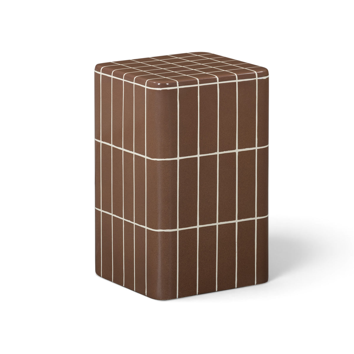 Tatiana Square Concrete Indoor/Outdoor Side Table - Terracotta - Image 1