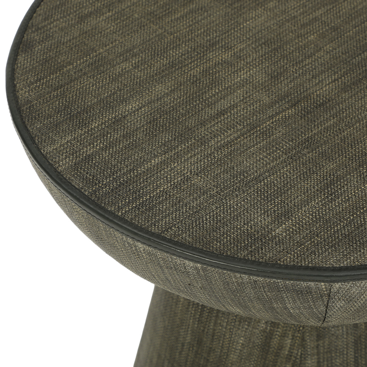 Mason Dark Green Faux Raffia Side Table - Image 2