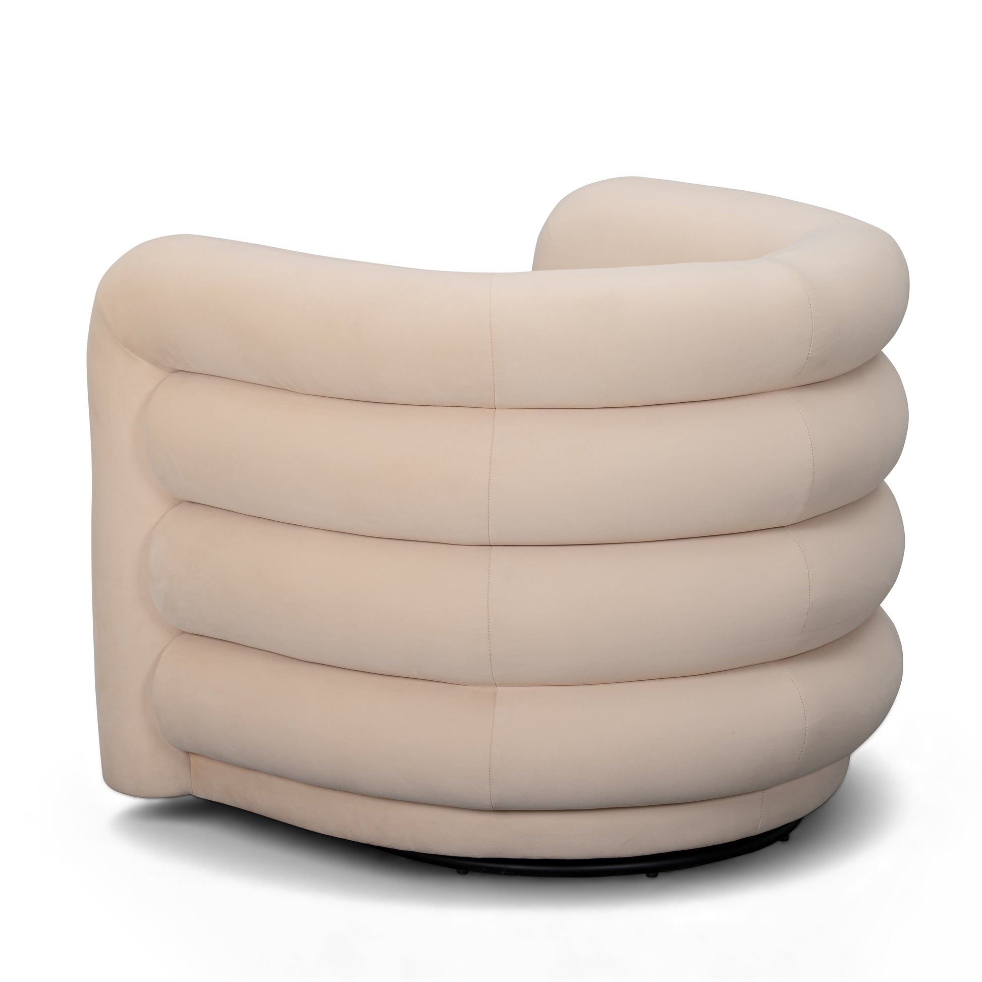 Curves Performance Velvet Swivel Accent Chair - Peach - Image 5