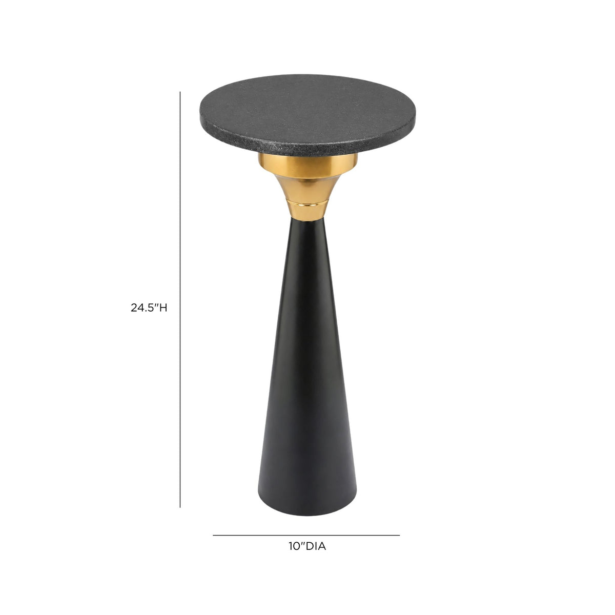 Tara Stone Side Table - Black - Image 4