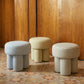 Masha Linen Accent Stool - Blue Stripes - Image 2