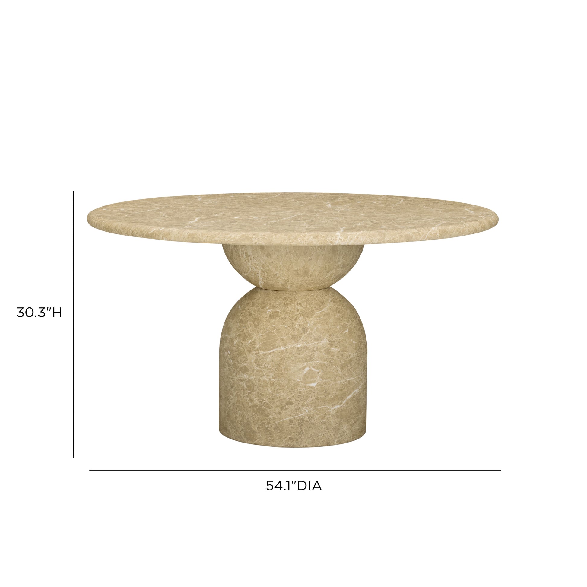 Cynthia 54" Concrete Indoor/Outdoor Dining Table - Light Emperador Marble - Image 6