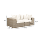 Cali 80" Performance Fabric & Wicker Outdoor Loveseat - Cream / Beige - Image 7