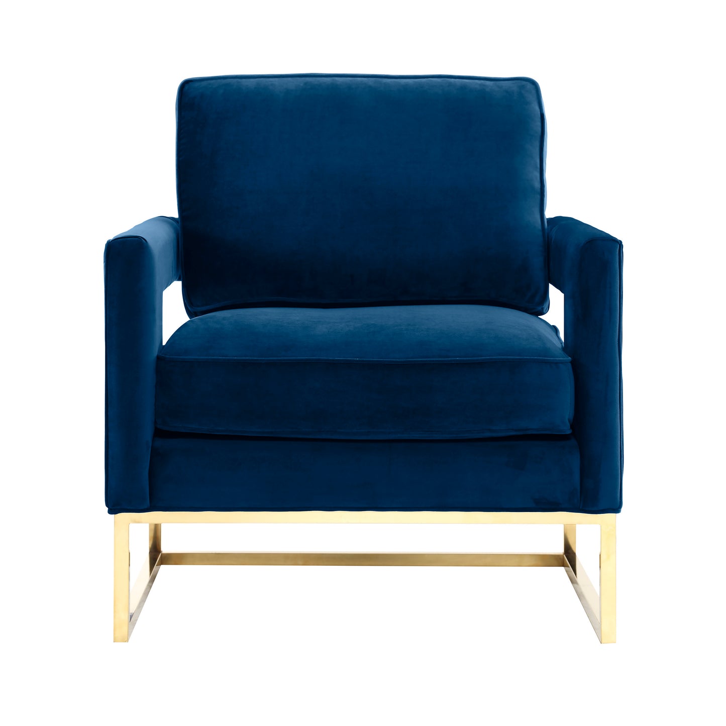 Avery Performance Velvet Accent Chair - Navy - Image 3