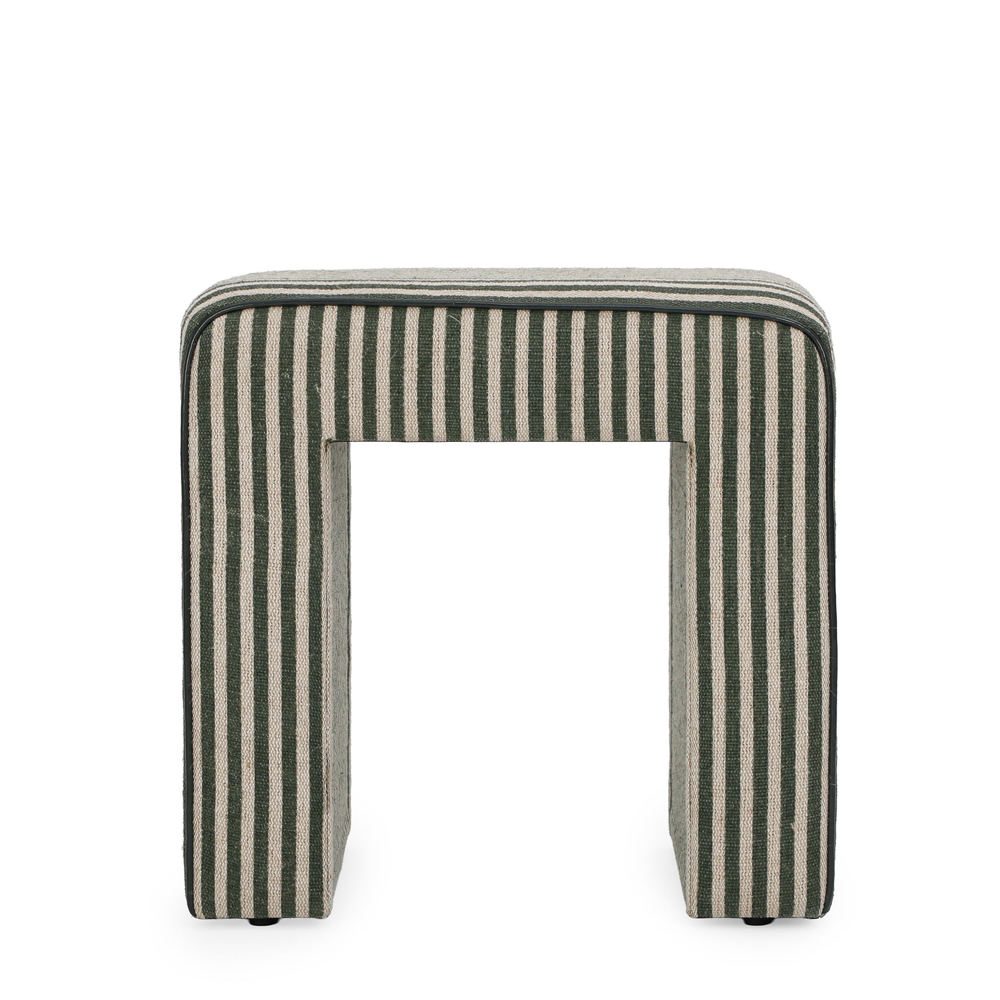 Byron Square Cotton Jute Ottoman - Green - Image 2