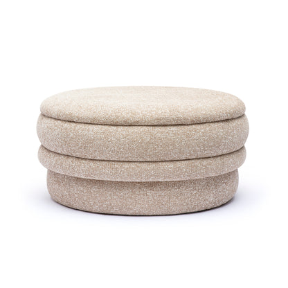 Brooklyn 37" Tan Basketweave Large Storage Ottoman - Default Title - Image 1