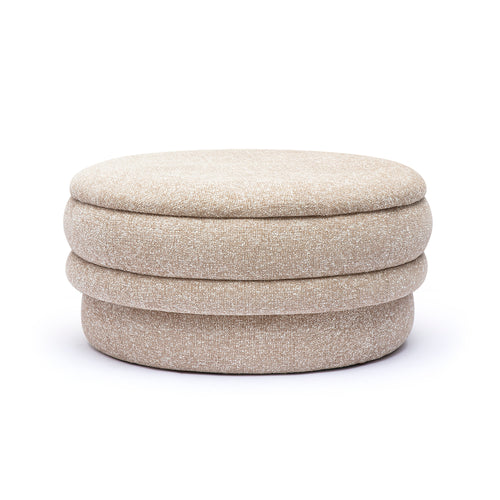 Brooklyn 37" Tan Basketweave Large Storage Ottoman