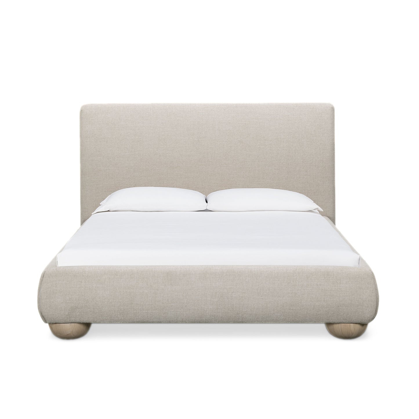 Rayne Textured Fabric Bed - Cream / Queen - Image 1